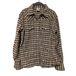Carhartt Women's Pearl Snap Plaid Button Down Shirt
